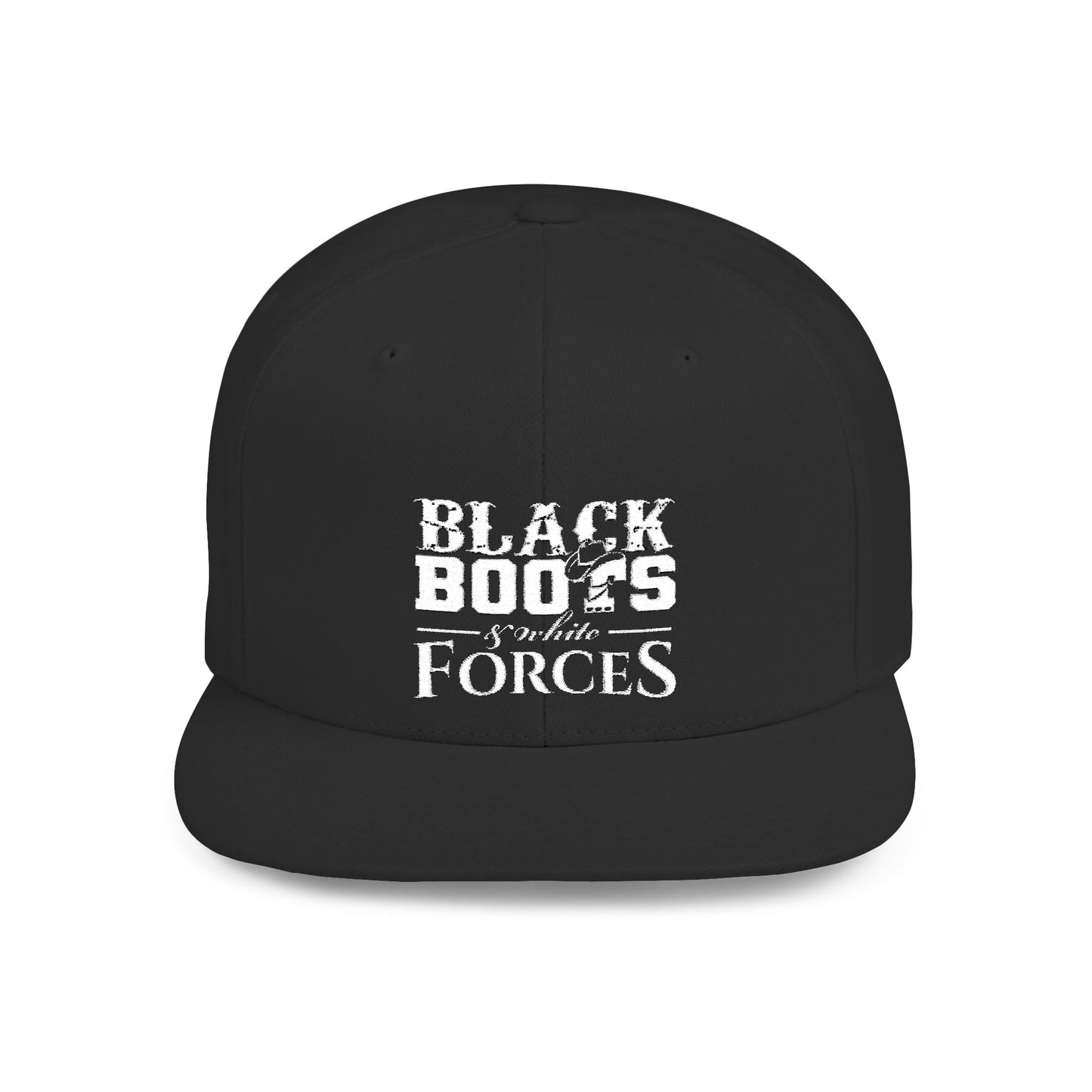 Black Boots & White Forces Snapback Hat