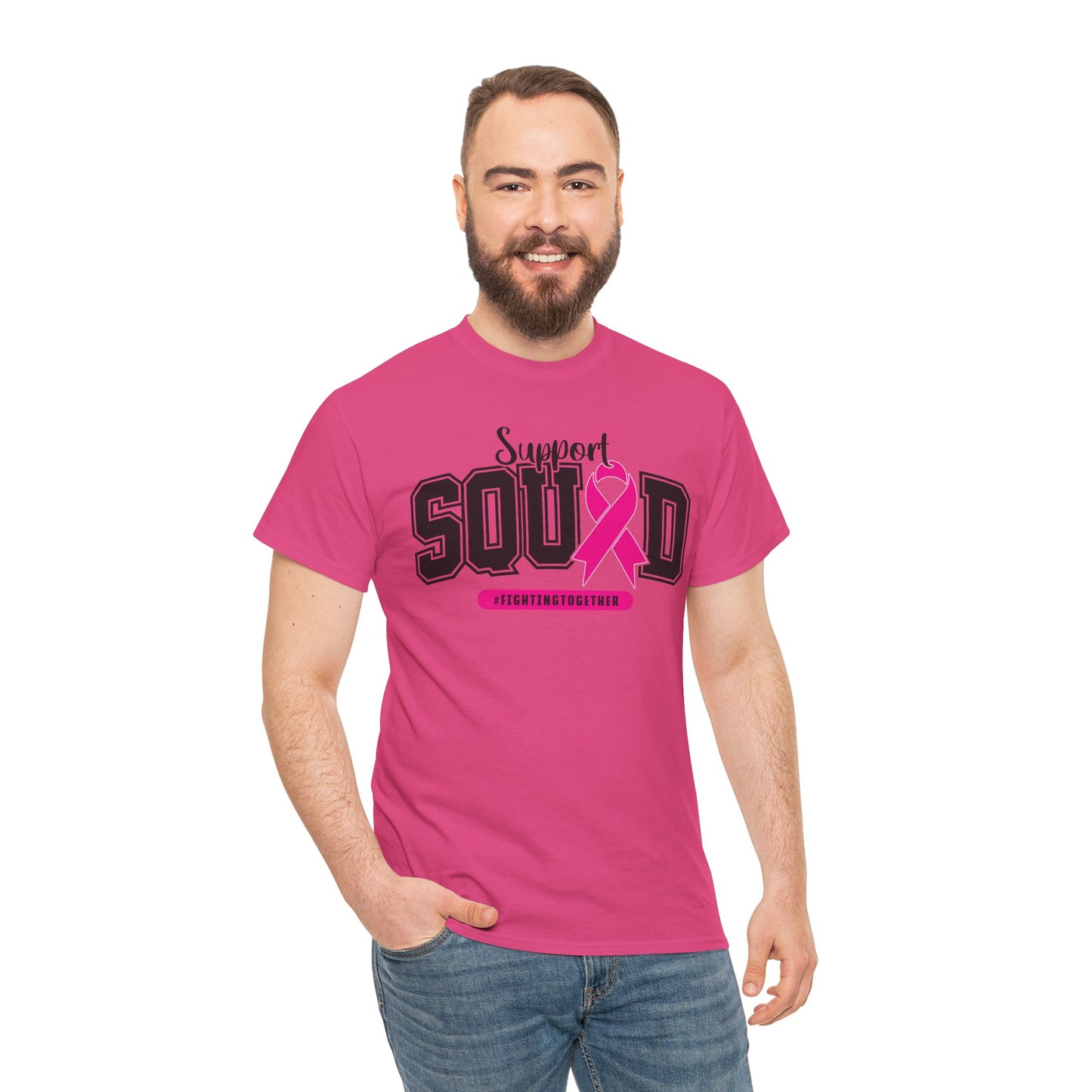 Support Squad Unisex Heavy Cotton Tee - Fighting Together Awareness Shirt