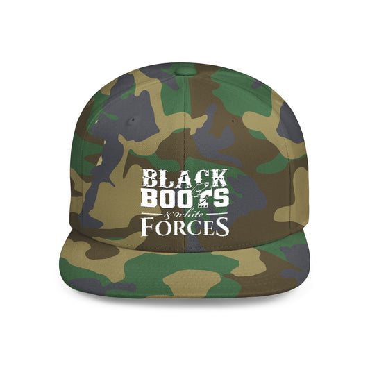Black Boots & White Forces Snapback Hat